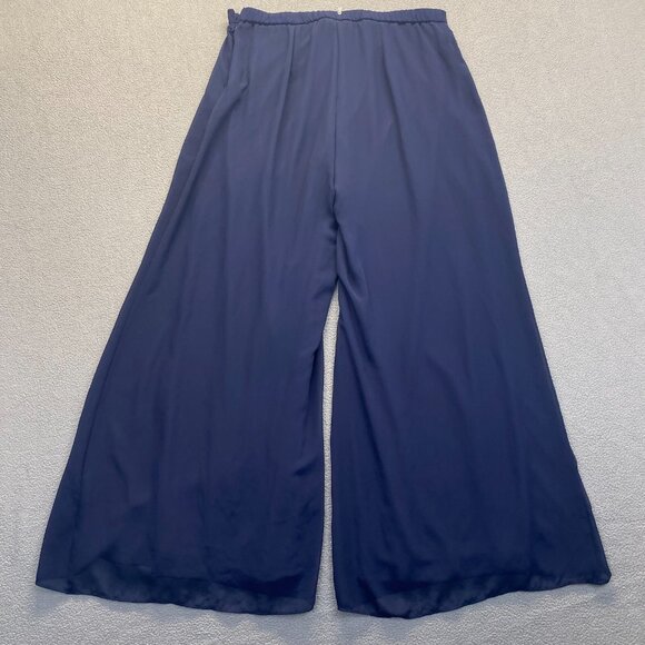 S.Levine‎ Women Zipper Pants Size Large Blue Stretch USA Made,Wide Leg - Picture 2 of 15